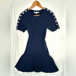 Jonathan Simkhai Navy Mini Dress with Button Detail